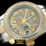 RDJLD0266B – 2011 Flora Oyster/Diam SS/YG M-Green Swiss Eta