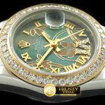 RDJLD0266B – 2011 Flora Oyster/Diam SS/YG M-Green Swiss Eta