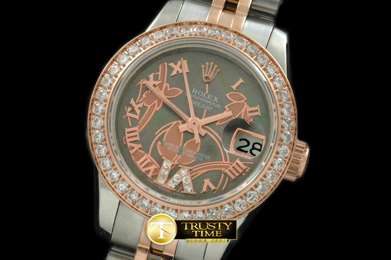 RDJLD0269B – 2011 Flora Jubilee/Diam SS/RG M-Green Swiss Eta