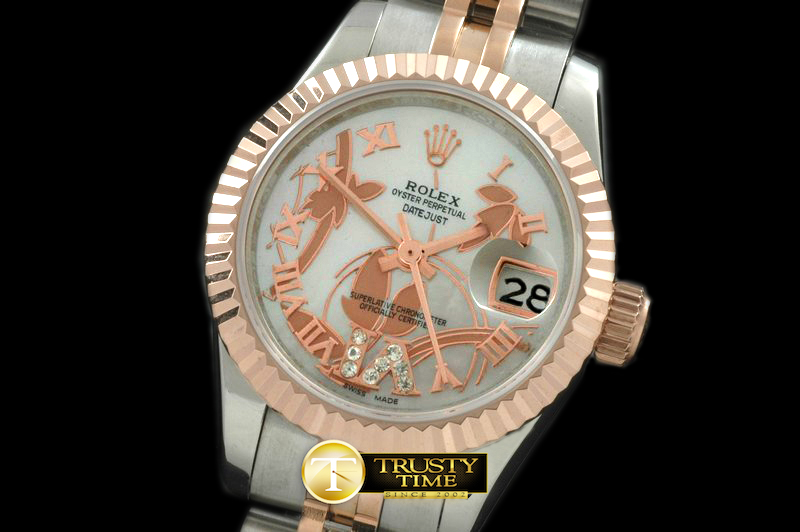 RDJLD0270A – 2011 Flora Jubilee/Fluted SS/RG P-White Swiss Eta