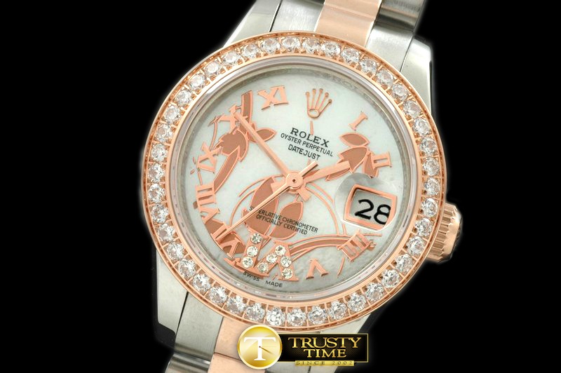 RDJLD0274A – 2011 Flora Pres/Diam SS/RG P-White Swiss Eta