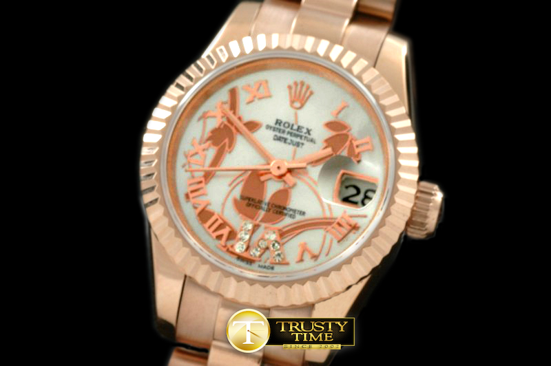 RDJLD0275A – 2011 Flora Pres/Fluted RG P-White Swiss Eta