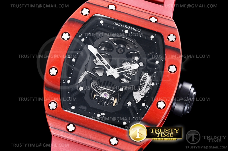 RM0199B – RM052 Skull Tourbillon Red PVD/RU Skull JBF Asia SG