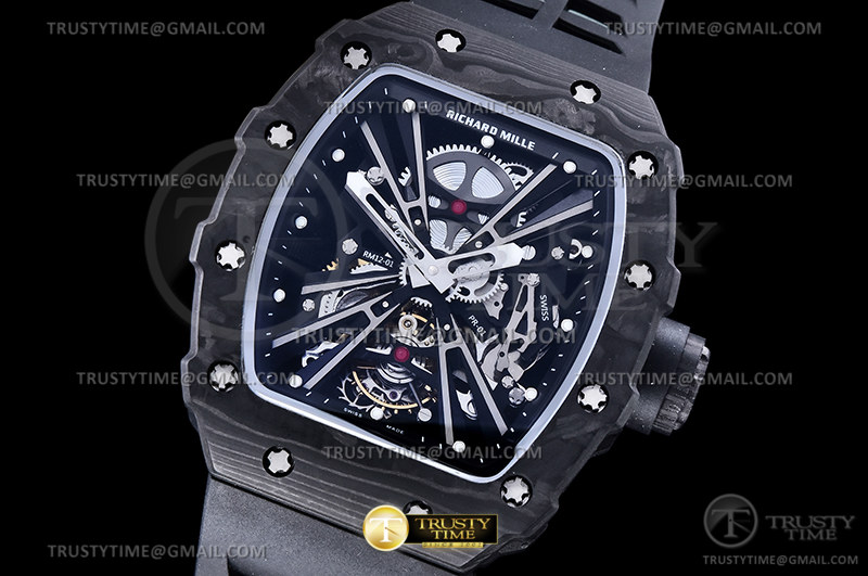 RM0203B – RM12 Tourbillon Blk FC/RU Skel KVF Tour