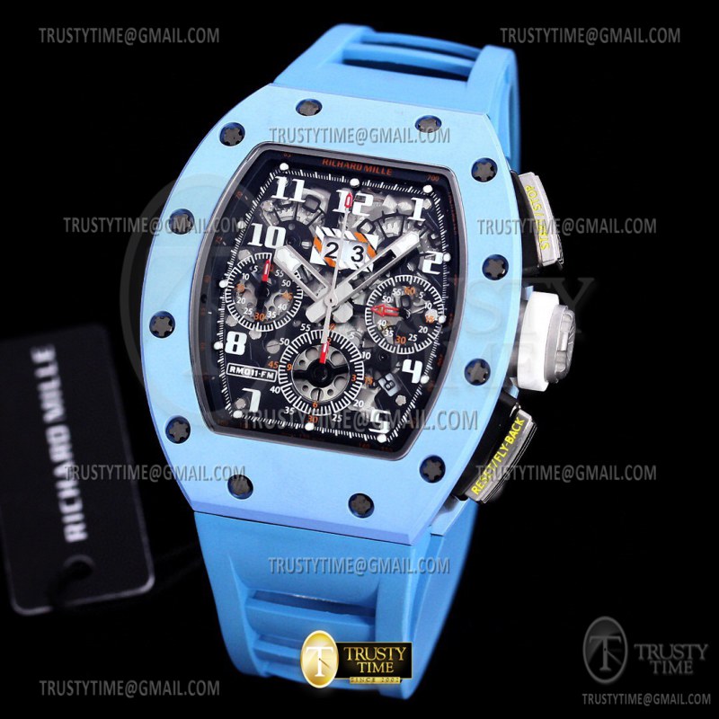 RM0212 – RM011 FM Baby Blue CER/RU Skele/Blk A7750 Mod