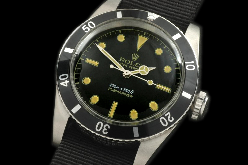 ROLSUB054 – Vintage 50s James Bond Sub 6205 SS/Nato Blk A-2836