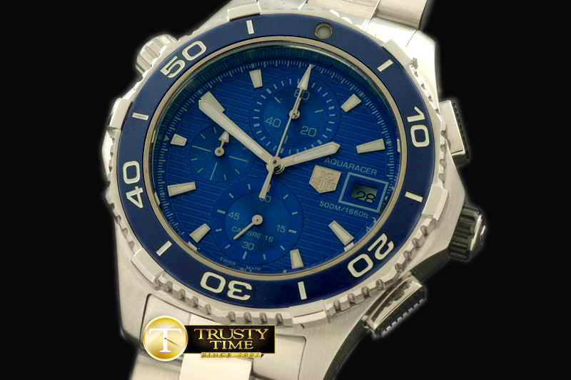 TAG0187C – Aquaracer 500m Chrono SS/SS Blue Jap Qtz Chrono