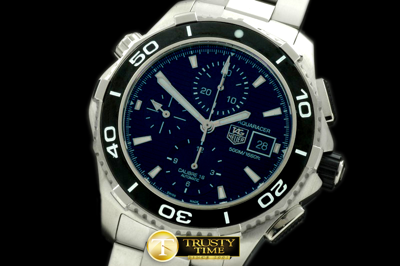 TAG0203 – Aquaracer 500m Chrono SS/SS Black A-7750