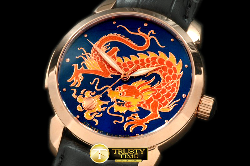 UN036C – Classico Enamel Champleve Dragon RG/LE Blue A-2836