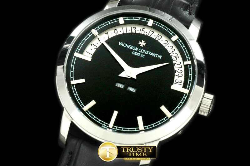 VAC049A – Malte Retrogating Date/Calendar SS/LE Black Asian 2813