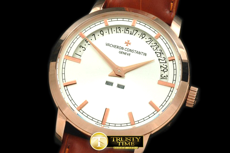 VAC049B – Malte Retrogating Date/Calendar RG/LE White Asian 2813